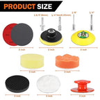 133 PCS Sanding Disc Drill Polishing Kit Sanding Attachment, 3 Inch Wet Dry Headlight Restoration Kit, Hook and Loop Sandpape