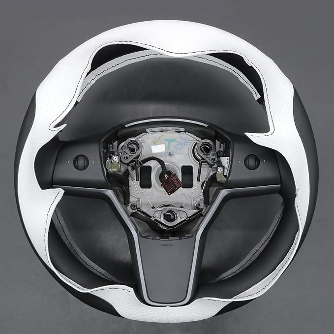 MEWANT Hand Stitched Steering Wheel Cover for Tesla Model 3 2017-2023 / Model Y 2020-2023 for Tesla Model 3/Y Accessories