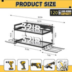 Power Tool Organizer Wall Mount, 2 Layers Heavy Duty 4 Cordless Drill Holder Tool Storage Rack with 8 Power Strip Battery Cha