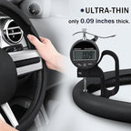 Leather Fiber Steering Wheel Cover for Ford Mustang 2005-2023, 3 Piece Clip on Set,Anti-Slip Segmented Design,Thin Car Interior Accessories,Car Steering Wheel Cover for Men Women(Black)