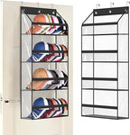 AOODA Clear Over the Door Hat Racks for Baseball Caps, Hold 48 Caps Hat Storage Organizer for Closet Wall, Deep Pockets Hangi