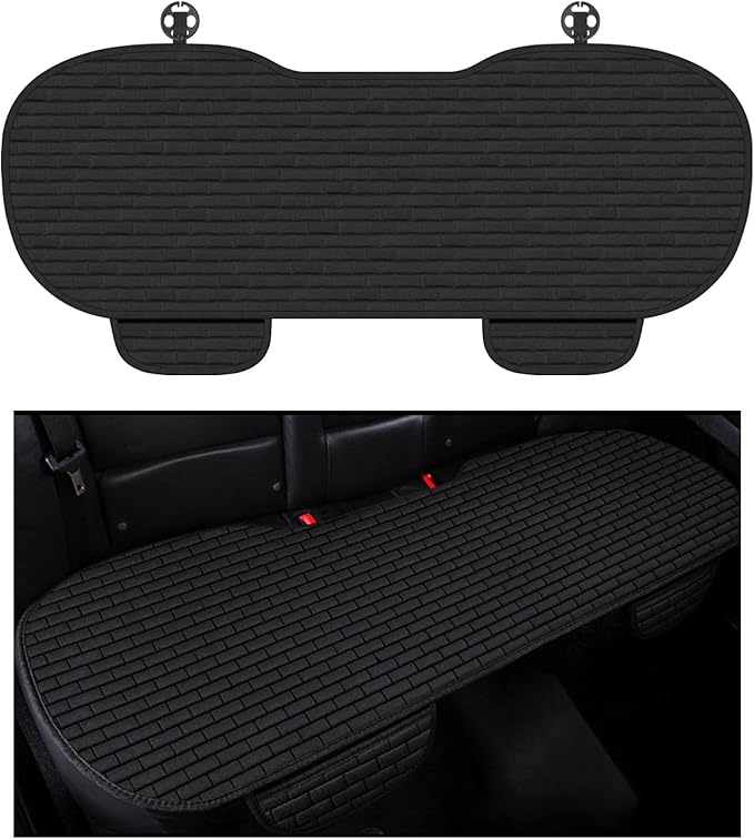 Car Back Seat Cover,Non-Slip & Breathable Bench Seat Cover with Side Pockets for Car Storage & Protecting Interiors,Universal