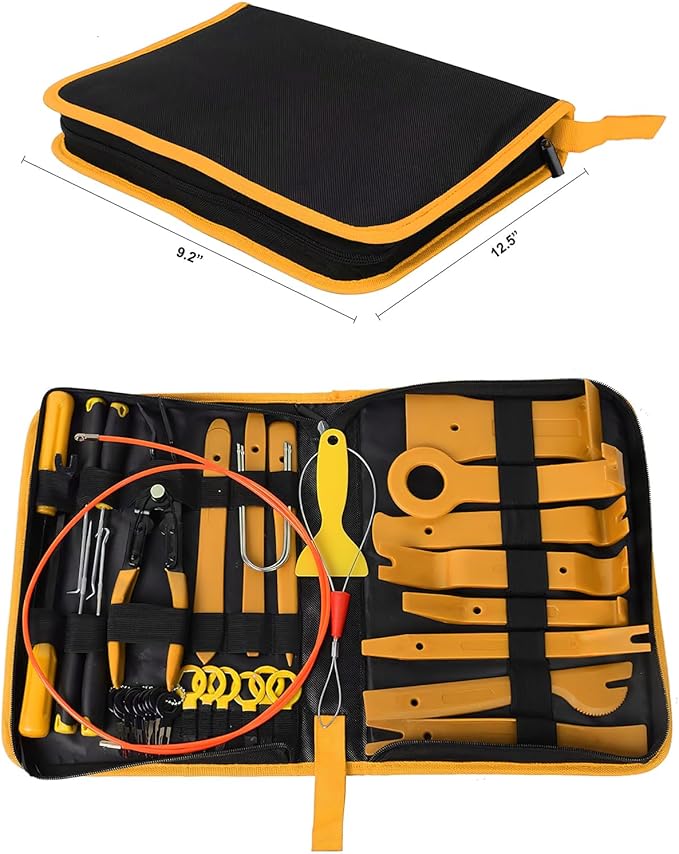 GOOACC 40Pcs Trim Removal Tool,Auto Terminal Removal Key Tool,Auto Clip Pliers Stereo Removal Tools,Car Upholstery Repair Rem