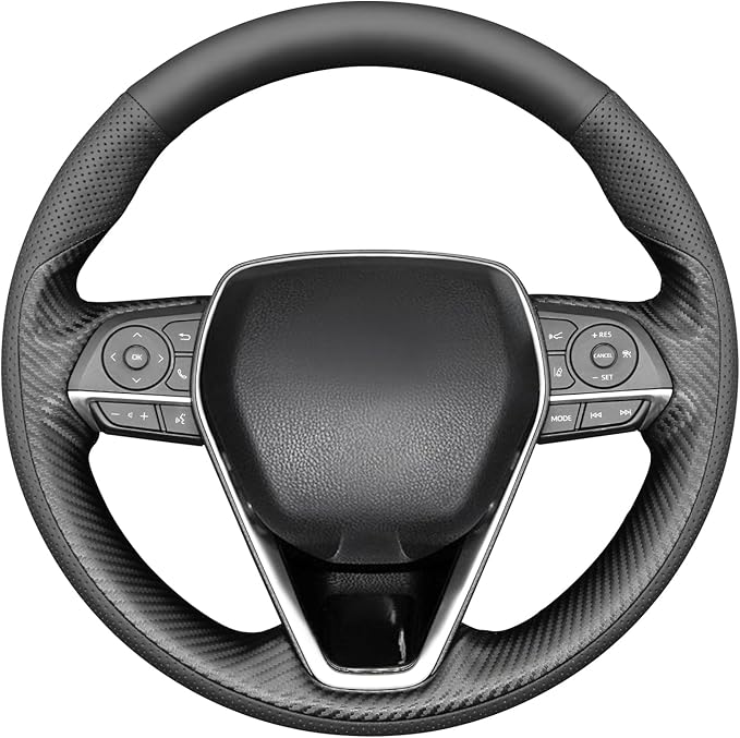MEWANT Hand Sewn Steering Wheel Cover for Toyota Camry 2018-2019/Toyota Avalon 2019/Toyota Corolla 2019-2020/Toyota RAV4 2019 Steering Wheel Accessories