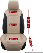 Sanwom Universal Front Leather Car Seat Covers 2 Pcs Luxury Seat Covers, Anti-Slip Waterproof Auto Driver Cushions Fit SUV Pi