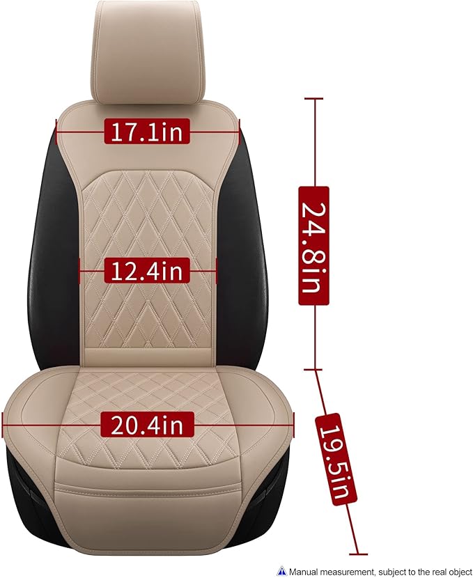 Sanwom Universal Front Leather Car Seat Covers 2 Pcs Luxury Seat Covers, Anti-Slip Waterproof Auto Driver Cushions Fit SUV Pi