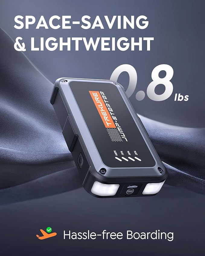 TREKURE Portable Car Battery Jump Starter 4000A 16800mAh Jump Box, Car Battery Jumper Starter Portable Jumper Cables for