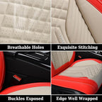 Coverado Leather Car Seat Covers Full Set, 5 Seats Seat Covers for Cars, Waterproof Car Seat Cushions, Front and Rear Seat Pr