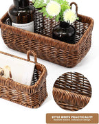 AceList Wall Hanging Basket, Boho Style Hand-Woven Hanging Storage Baskets - Set of 2, Ideal for Boho Room Decor, Kitchen, Ga