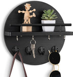 dreampossible Key Holder Wall Mount - 10.2 Inch Decorative Key Rack and Mail Organizer with 8 Key Hooks - Wooden Key Hanger w