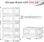 SNSLXH Portable Clear Storage Bins with Lid & Wheels, 24QT Clear Storage Bins with Lid, 4-Tier Plastic Bins with Wheels, Stac
