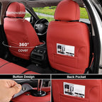 Coverado Car Seat Covers Full Set, Seat Covers for Cars, Red Car Seat Covers Front Seats and Back Car Seat Protector Waterpro
