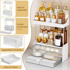 caktraie 12.2" W Makeup Organizer Drawers - 5 Tiers Bathroom Counter Organizer, Cosmetic Storage Drawer for Dresser Counterto