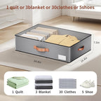 Under bed Storage With Wheels,Large Capacity 7.5 inches Height Storage Bins,Rolling Under bed Shoe Storage Containers,Under b