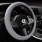 Soft Car Steering Wheel Cover for Sedan, SUV, Warm Luxury Velvet, Odorless, Universal, Anti Slip, Summer Winter, Gray, Large 