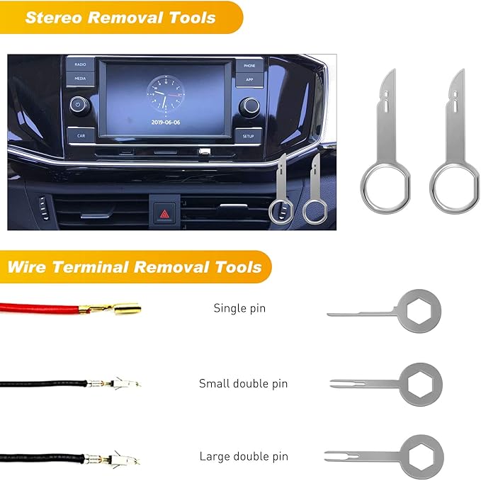 GOOACC - GRC-49 19Pcs Trim Removal Tool Set & Clip Plier Upholstery Remover Nylon Car Panel Removal Set with Portable Storage
