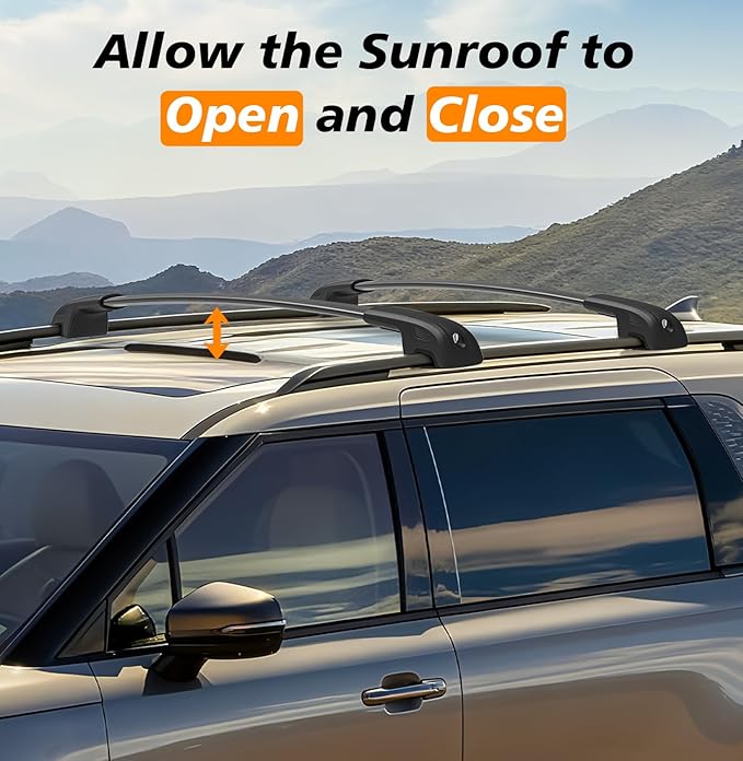 300lbs Roof Rack Cross Bars Compatible with 2022-2026 KIA Carnival & Carnival Hybrid, Heavy Duty Aluminum Roof Rails Crossbars Cargo Bars Canoe Rooftop Black Carrier Luggage.