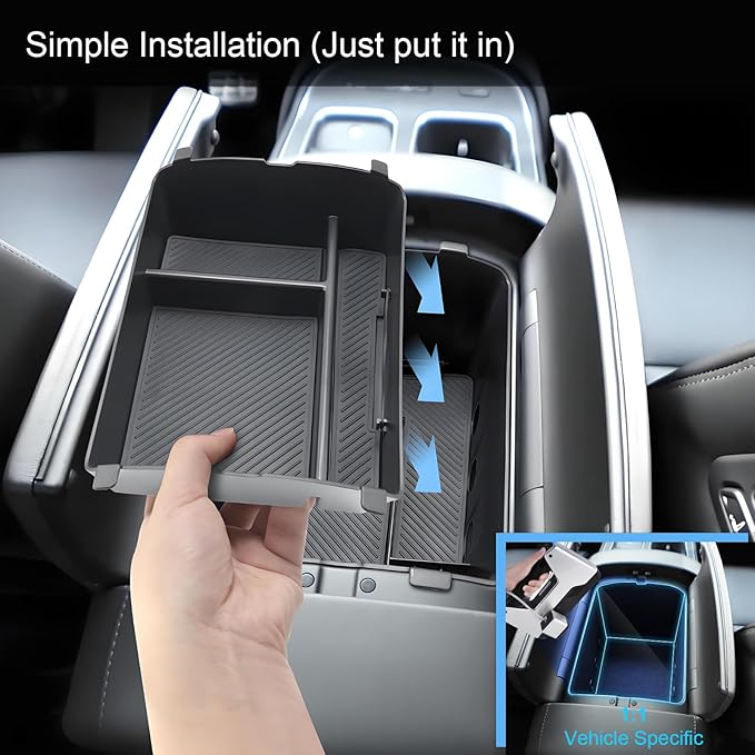 Double Layer-2026 Palisade Center Console Organizer for Hyundai Palisade (Calligraphy) (Only fit 7-Seater with Dual-Opening Center Console), Durable ABS Plastic Tray 2026 Palisade Accessories