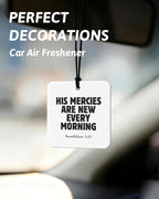 Black Christian Car Air Freshener 4 Pcs, Girly Black Bow Floral Religious Hanging Air Freshener for Cars Closet Drawer Books,
