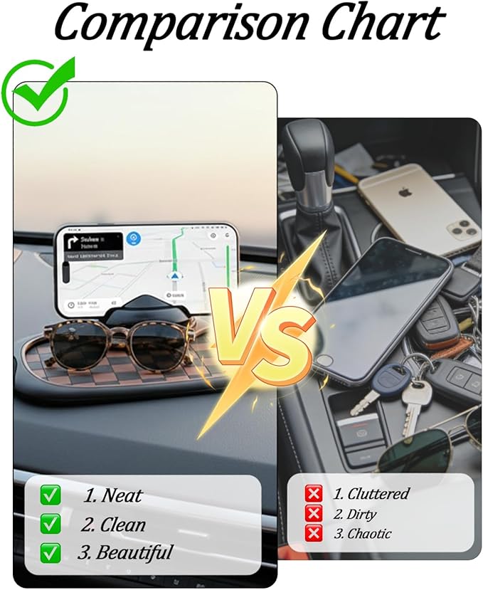 Multifunction Anti Slip Phone Mat for Car Multi Functional Dashboard Antislip Holder 360 Rotating Universal Dash Multifunctio