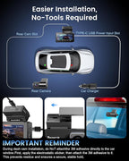 Dash Cam Front and Rear - Sarmert C4 Dual 4K Built-in GPS and 5G WiFi, Free 128GB Card Included, HDR Night Vision, WDR, 4K UH