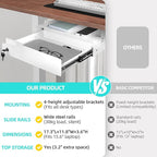 Under Desk Drawer Storage with Lock, 17.3"x11.8"x5.4", Metal Undermount Table Drawer, Ball Bearing Slides Out Tray Organizer 