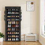 VTRIN Vertical Narrow Shoe Rack Organizer Tall Shoe Rack for Closet Entryway 10 Tier Non-Woven Cover Shoe Shelf Holds 36-41 P