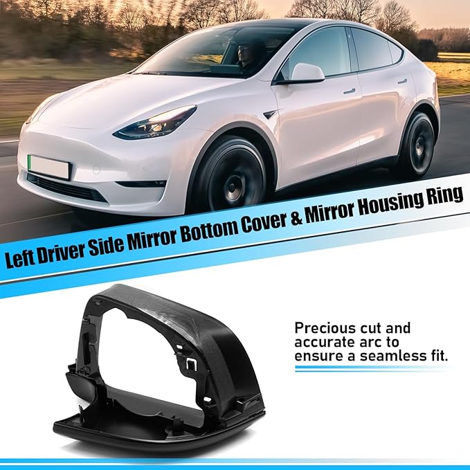Jaronx Compatible with Tesla Model Y Mirror Bottom Cover & Housing Frame 2020-2025, Left Driver Side Rearview Mirror Cover Bracket Lower Base & Frame Housing Replacement for Tesla Model Y