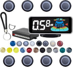 Backup Parktronic System Car Auto Vehicle Reverse with 8 Parking Sensors kit, LCD Display, Distance Detection (Meter/Foot Switchable), Buzzer Alarm and Voice Prompt Function（Matte Black）