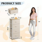 WLIVE Dresser with 4 Drawers, Storage Tower, Organizer Unit, Fabric Dresser for Bedroom, Hallway, Entryway, Closets, Sturdy S