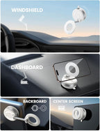 Lamicall Car Phone Mount - [70 LBS Strongest Suction] for Magsafe Car Mount, 360° Adjustable Suction Cup Phone Mount Dashboard Windshield Vacuum Magnetic Phone Holder for Car White