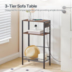 HOOBRO Floating Shelves and Console Table Bundle, Wall Mounted Shelf Set of 2, 15.7" Narrow Entryway Table with Charging Stat