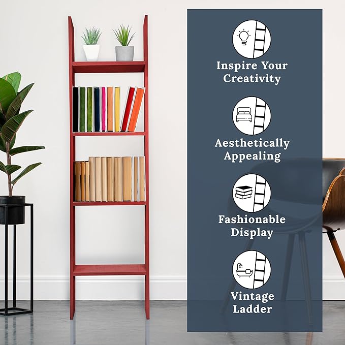 BARNWOODUSA Throw Blanket Ladder – Fully Assembled Reclaimed Wood – Rustic Decorative Ladder for Towels, Quilts, & More – Per