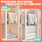 Vacuum Storage Bags, Space Saver Bags, Compression for Comforters and Blankets, Sealer Clothes Storage with Hand Pump. (6× Me
