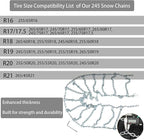 Snow Chains, Thickened and Wear-Resistant High Carbon Steel Anti Slip Tire Chain for Light Truck, Pickups, and SUVs, Qick Eas