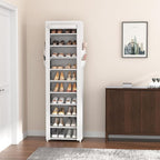 VTRIN Vertical Narrow Shoe Rack Organizer Tall Shoe Rack for Closet Entryway 10 Tier Non-Woven Cover Shoe Shelf Holds 20-22 P