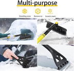 Ice Scrapers for Car Windshield,32“Snow Brush for Car with Ice Scraper, Retractable Handle and 360° Rotating Brush Head, Winter Car Accessories for Cars, Trucks and SUVs-Yellow