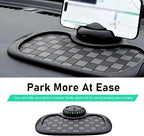 Car Dashboard Phone Holder, Multifunction Dashboard Anti Slip Mat with Temporary Parking Number, 3360 Degrees Rotatable Car C