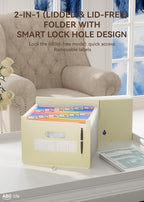 ABC life 12-Pocket Accordion File Organizer, Expandable File Folder with Colorful A-Z Tabs, Portable Bill & Receipt Organizer