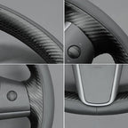 MEWANT Hand Stitched Real Leather Steering Wheel Cover for Tesla Model 3 2017-2023 / Model Y 2020-2023 for Tesla Model 3/Y Accessories(3D Style)