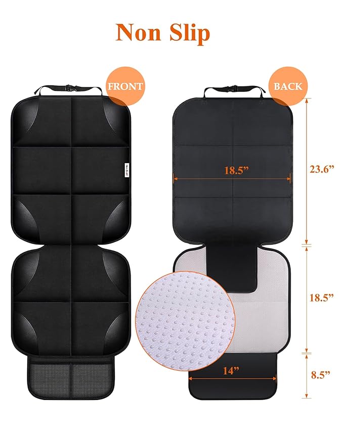 Meolsaek Car Seat Protector for Child Car Seat, Durable 600D Fabric Waterproof Car Seat Cover with Thick Pad Non-Slip Backing