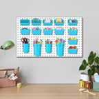 Sieral 64 Pieces Pegboard Bins Pegboard Cups with Hooks and Loops Peg Hooks Assortment Organizer Accessory for Organizing Acc