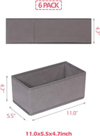 DIOMMELL 6 Pack Foldable Cloth Storage Box Closet Dresser Drawer Organizer Fabric Baskets Bins Containers Divider for Clothes