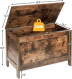 HOOBRO Toy Box, Retro Wooden Look Storage Chest with Safety Hinge, Entryway Storage Bench Supports 220 lb, 29.9 x 15.7 x 18.9