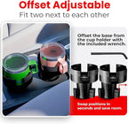 Integral Expandable Mug Holder - YETI 14oz Rambler Cup Holder - Car Cup Holder Expander with Adjustable Base - Rubber Tabs Hold Most Coffee Mugs Ramblers 10oz