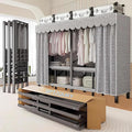 49.2in Heavy Duty Portable Wardrobe Closet with Cover 1200lbs Foldable Covered Garment Rack for Hanging Clothes Large Closets