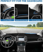 FIILINES Dash Cover for Ford Edge 2015-2025, Dashboard Cover Edge Accessories Dashboard Mat Sunshade Nonslip Mesh Protector N