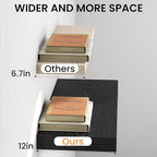 Black Floating Shelves 48Inch Long, 12 Inch Deep Floating Shelves for Wall, 48 x 12 Large Floating Shelf for Fireplace Mantel