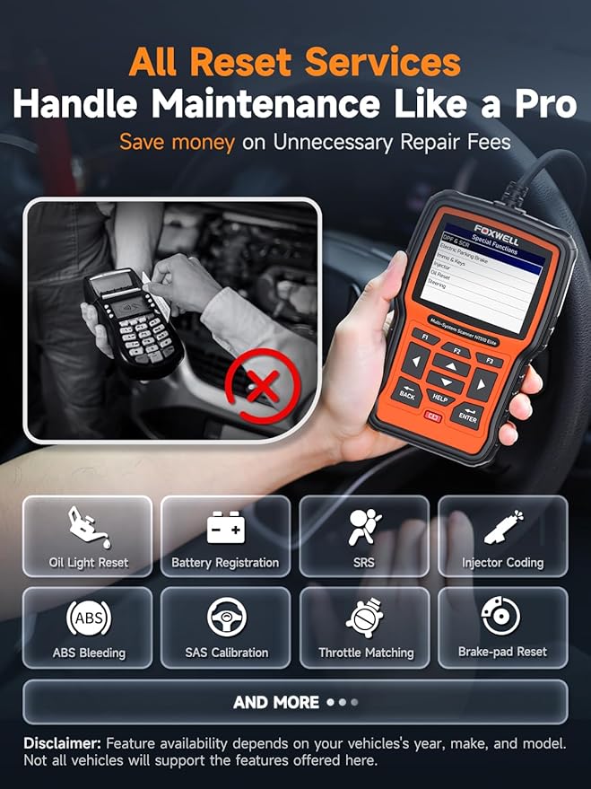 FOXWELL NT510 Elite OBD2 Scanner fit for Porsche Diagnostic Tool, Full System Bi-Directional Control Code Reader with All