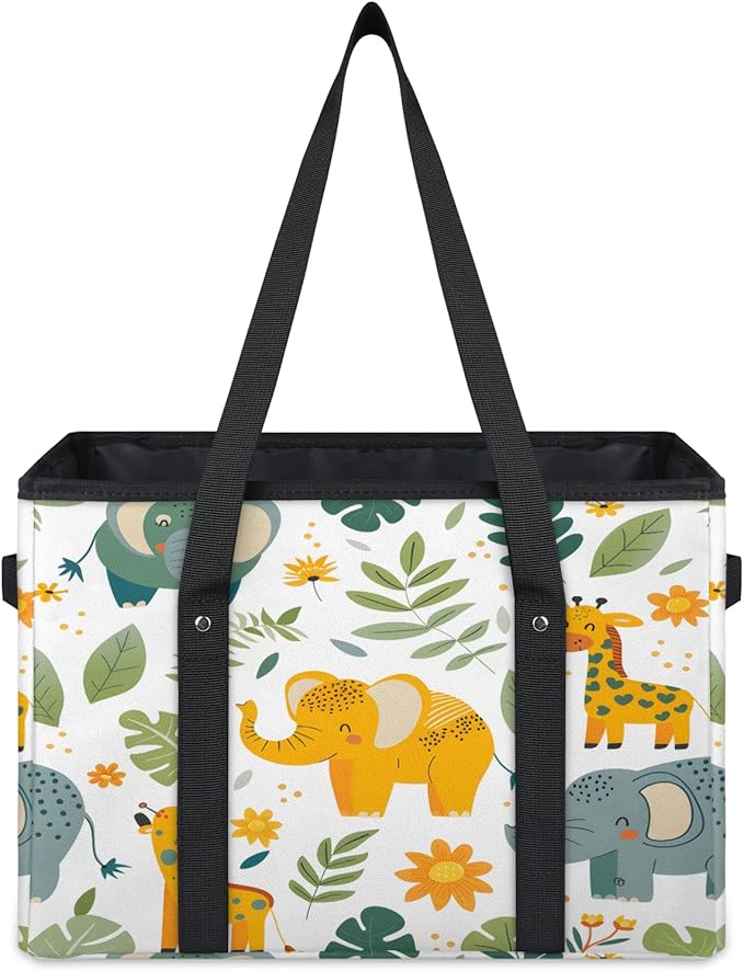 Reusable Grocery Bag, Foldable Large Shopping Tote Bag for Groceries Kitchen Picnic Car Trunk